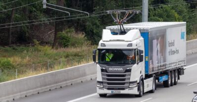 Scania pantograph electric truck