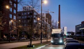 Scania Hybrid Truck in City