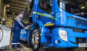 Charging electric Volvo truck