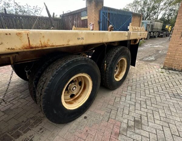 1 Flatbed double axle wheel trailer steal suspension full