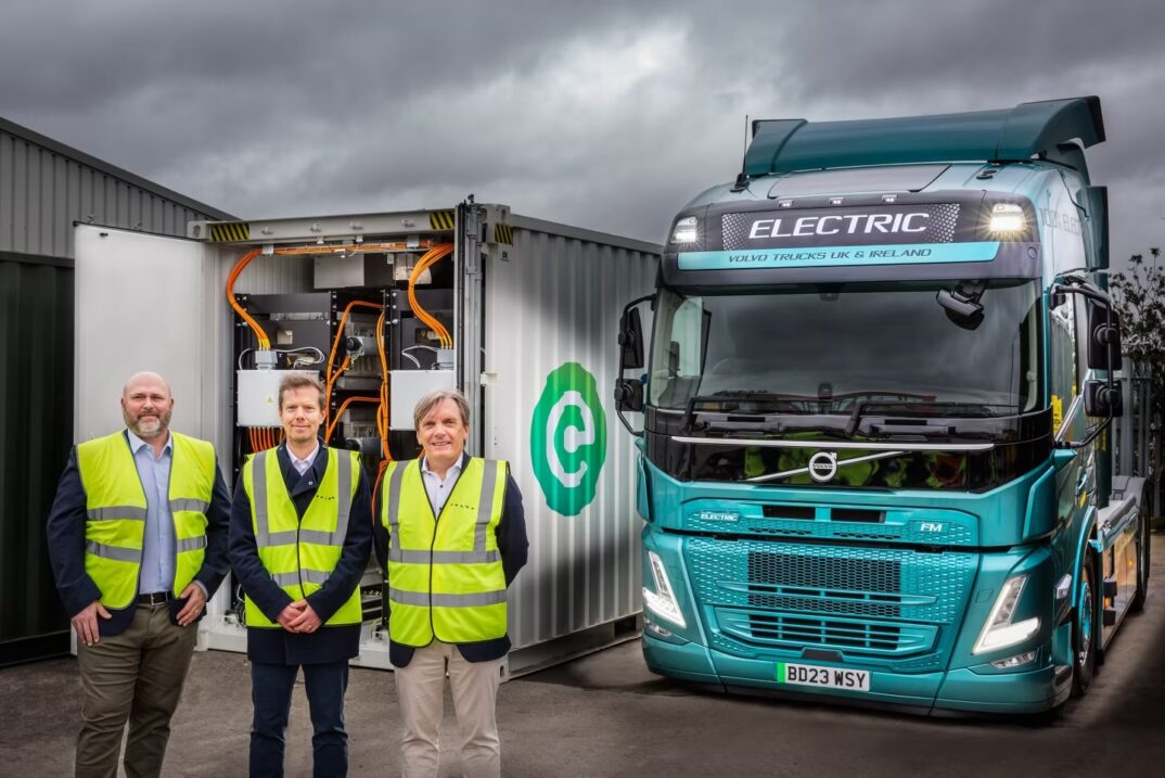 Electric Volvo Truck and battery Storage